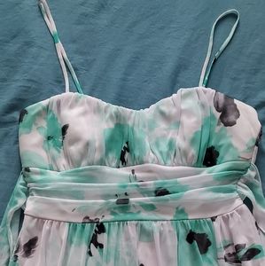 Mint green spaghetti strap A-line dress